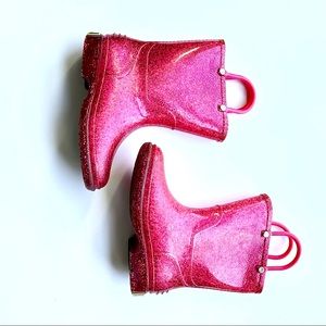 Kids Pink Sparkle Rain boots Sz10